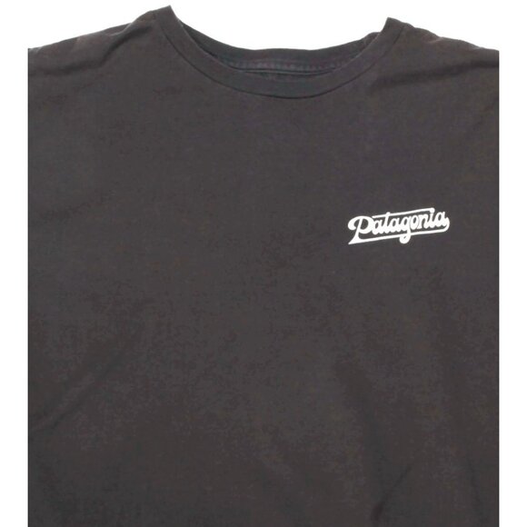 PATAGONIA Charcoal Gray Long Sleeve Men's Cotton T-Shirt Tee size L /266 - Picture 2 of 4